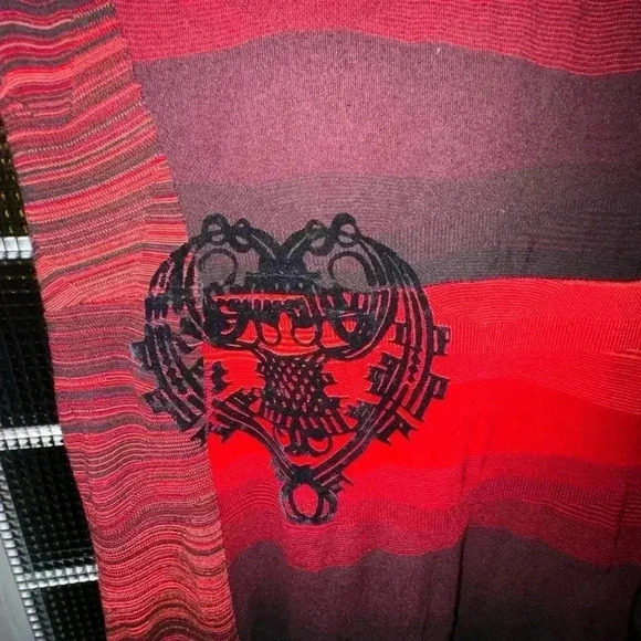 Desigual black & red form fitted dress. Zip up back logo at waistline size m - Picture 2 of 10